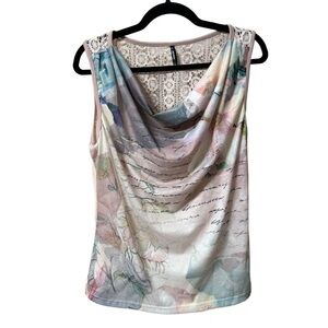 Cowl neck sleeveless top